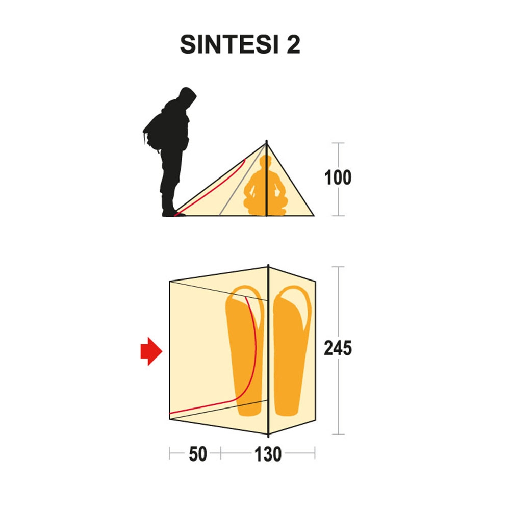 FERRINO Tent Sintesi 2 - 2-Personen Zelt Maße